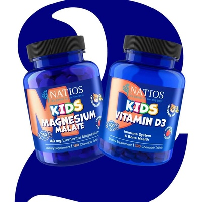 Natios Sada Kids Magnesium Malate 180 tabletek a Kids D3 120 tabletek