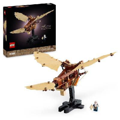 Icons Leonardo da Vinci's Flying Machine with Beating Wings - Includes Minifigure & Stand - Building Set for Adults - Home Decoration Set - Gift Idea - 10363