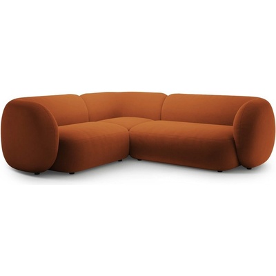 Micadoni Теракотен кадифен ъглов диван (ляв ъгъл/L форма) Kate - Micadoni (MIC_LC_L_44_F1_KATE5)