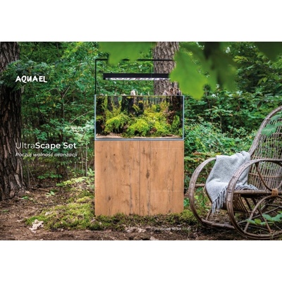 Aquael Ultrascape 90 akvarijní set Snow 243 l