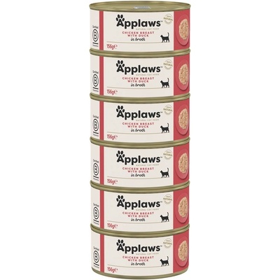 Applaws Консерва за котки с пилешки гърди и патица в бульон 6 x 156 г