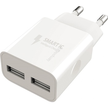 WINNER GROUP-WG - Зареждащ адаптер 2xUSB-A 12W бял (WN0058)