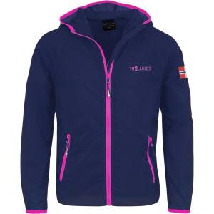 TROLLKIDS Детско ветрозащитно яке Trollkids Kids Fjell Running Jacket Windproof jacket - Navy / Magenta - размер 110 (EU) (718-0014-0313)