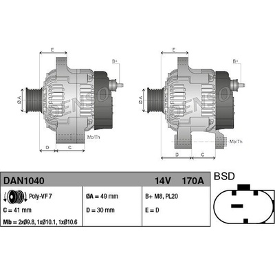 Alternátor DENSO (DE DAN1040)