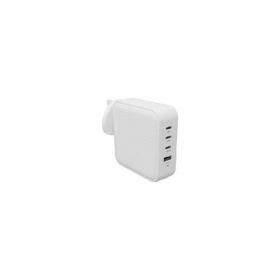 Targus HyperJuice - Síťový adaptér - GaN - 100 Wh - QC 3.0, Power Delivery 3.0 + PPS - 4 výstupní konektory (USB, 3 x USB-C) - bílá