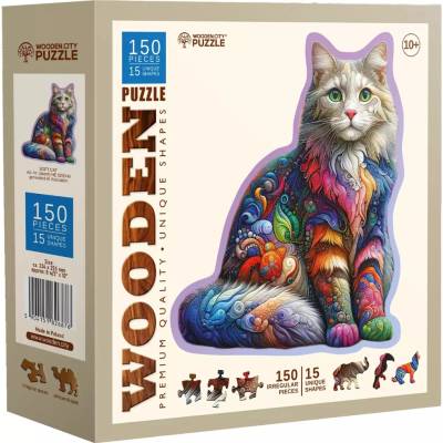 WOODEN CITY Dřevěné Jemná kočka 150 dílků