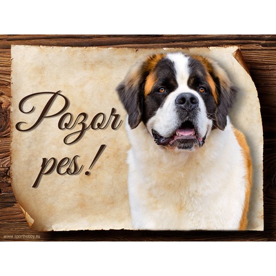 Sport hobby Cedulka Moskevský strážní pes Pozor pes CP986 15 x 11 cm