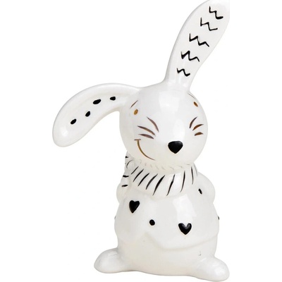 Textilomanie Keramický zajko BUNNY BACK 10 cm biely