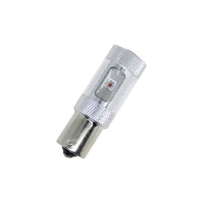 Диодна крушка ba15s с 6 х 5w cree диода и лупа двойна светлина червена