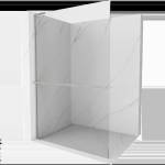 Mexen Kioto+ L душ кабина с рафт Walk-in 50 x 200 см, прозрачно, четкан никел - 800-050-123-97-00 (800-050-123-97-00)