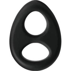 NS Novelties Двоен пенис ринг "romeo black ring" - Медицински силикон