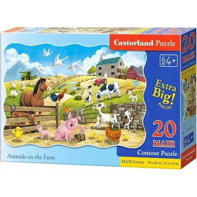 Castorland Пъзел Castorland от 20 XXL части - Животни във фермата (C-02429)