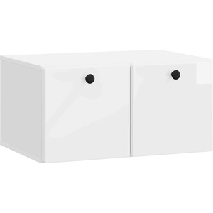 vidaXL Стенно монтиран ТВ шкаф 59, 5 x 41 x 30 см Бял гланц (899189)