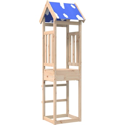 vidaXL Игрална кула Кафяво 52.5 x 46.5 x 208 см Солидно борово дърво (3417166)