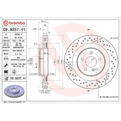 Brzdový kotúč BREMBO 09.9257.41 (09925741)