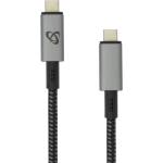 SBOX Кабел SBOX CTYPE-15-100W, от USB C(м) към USB C(м), 1.5m, 100W, сив (CTYPE-15-100W)