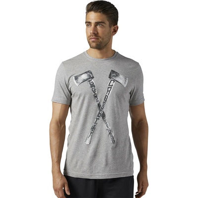 Reebok pánské tričko CROSSFIT AXE GRAPHIC TEE šedé