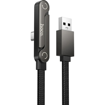 Hoco U150 Exquisite USB-A / USB-C 3A se stojánkem 1,2m černý