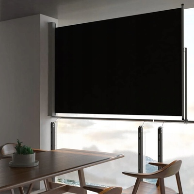 Greatstore Terasová zatahovací boční markýza 160 x 300 cm černá