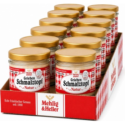 Mehlig & Heller hrnec plný sádla Natur 12 x 160 g