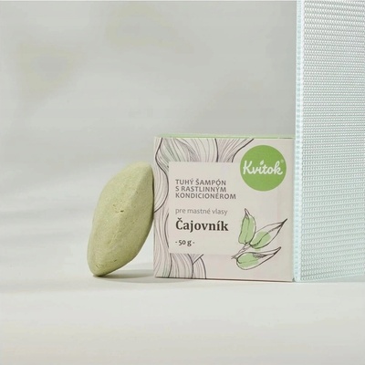 Kvitok Tea tree tuhý šampón pre mastné vlasy 50 g