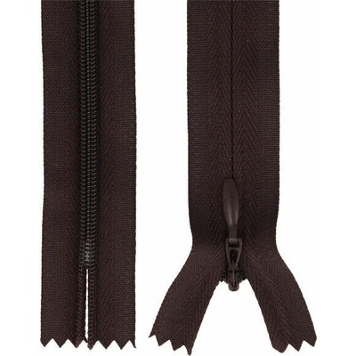 Zips špirálový skrytý 3 mm, 30 cm, nedeliteľný, jazdec dekoratívny - 304