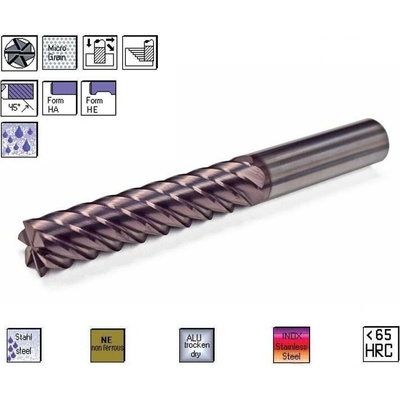 SK dokončovací fréza pr. 12,0 x 55,0 mm 6bř. 45° TiAlN , CERANIT 84.1200