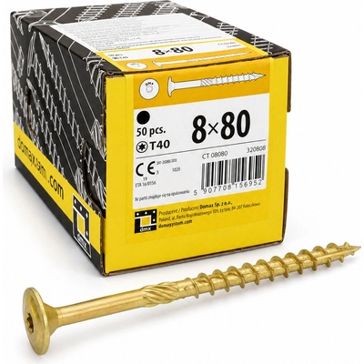 DOMAX Tesárska skrutka s tanierovou hlavou 8x80 mm 50 ks/bal