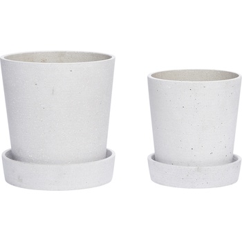 Hübsch Саксия Hübsch камък с поставка сива 2 бр (900304)