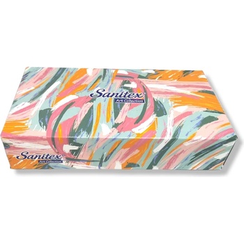 SANITEX салфетки в кутия, 2 пласта, Бели, Art collection, 100 броя