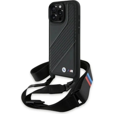 BMW Калъф BMW M Edition Carbon Stripe & Strap Case за iPhone 16 Pro Max - черен (3666339324315)