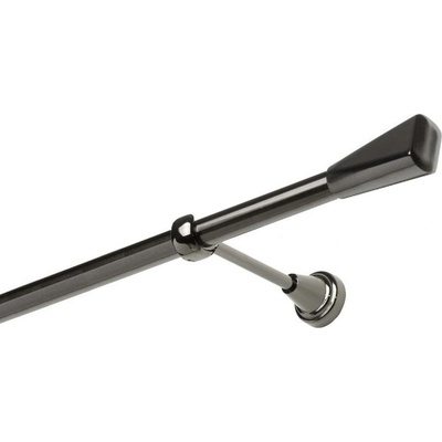 OK-GarnýžeCZ - Garnýž kovová jednořadá 19mm Trapez onyx 270 cm do stěny / na tunýlek - bez kroužků