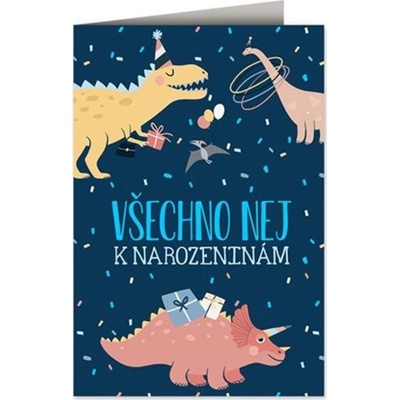 Nekupto Blahoželanie k narodeninám Dinosaury 115 x 170 mm