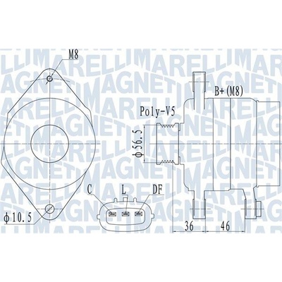 Alternátor MAGNETI MARELLI 063732127010