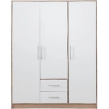 Meblar SMART SR2 bez zrcadla 150/190/56 cm bílá /sonoma grafit sonoma / bílá