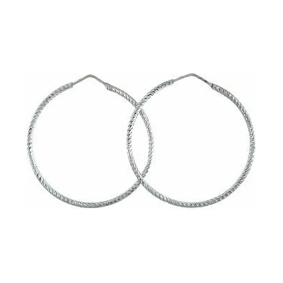 INFINITYSILVER Stříbrné náušnice kroužky broušené 4,5cm SE140096