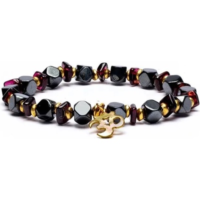 Milujeme Kameny hematit a granát s přívěskem Óm dětský NK79