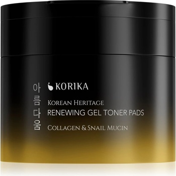 KORIKA Korean Heritage Collagen & Snail Mucin Renewing Gel Toner Pads възстановяващи тонизиращи тампони с гел 70 бр