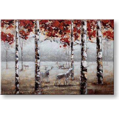 Maľovaný obraz na stenu PRECHÁDZKA LESOM 90x60 cm - 90×60 cm / Premium 4 cm