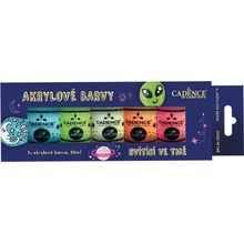 Cadence Akrylové farby sada 5 ks svietiace v tme 30 ml