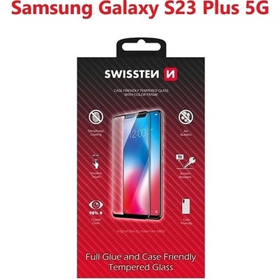 Swissten Full Glue, Color frame, Case friendly, Ochranné tvrdené sklo, Samsung Galaxy S23 Plus, čierne 8595217480919
