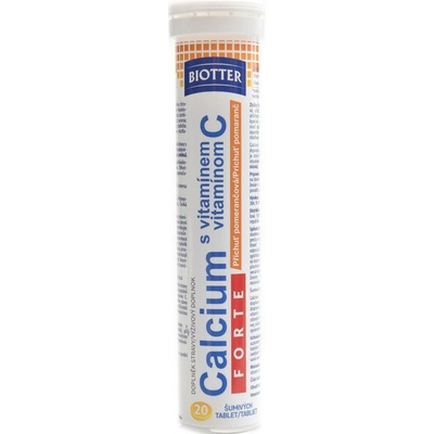 Biotter Calcium Forte s vit.C pomeranč 20 ks šum.tabliet