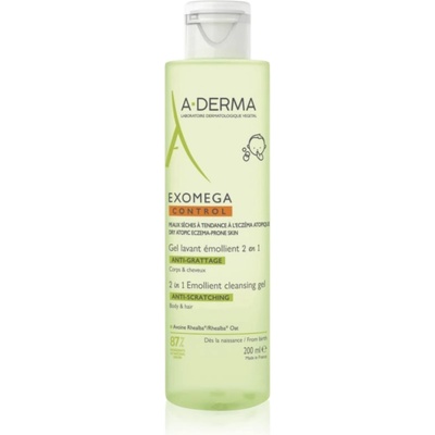 A-DERMA Exomega Control 2 in 1 emollient cleansing gel душ гел за суха към атопична кожа 200ml