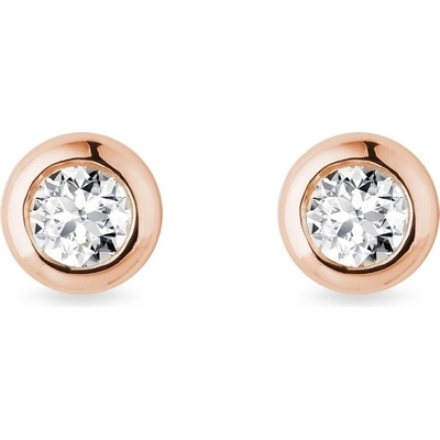 Klenota bezel napichovačky z ružového zlata s diamantmi k0662044
