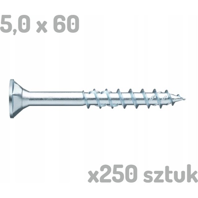 Univerzální vruty Wurth 5 x 60 mm, 250 ks