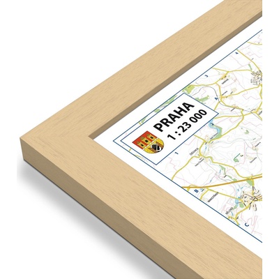 Excart Maps Praha - nástěnná mapa 160 x 120 cm Varianta: mapa v dřevěném rámu, Provedení: Pegi přírodní
