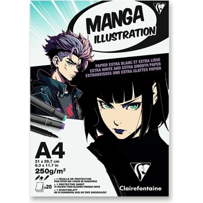 Clairefontaine Manga Illustration blok A4 250 g 20 listů