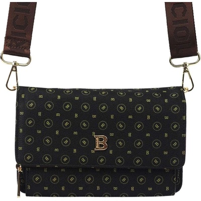 Briciole dámská Eko-Kožená taška 4150 Černo-Hnědá crossbody Podle Ramie Ze Zlatými Okovy