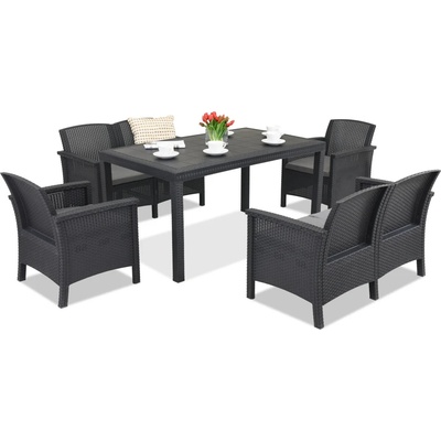 BICA Venezia Apetito 6 ратан антрацит комплект Bica (BCVEN6ANT)