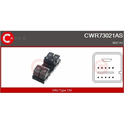 Spínač, zvedací zařízení oken CASCO CWR73021AS